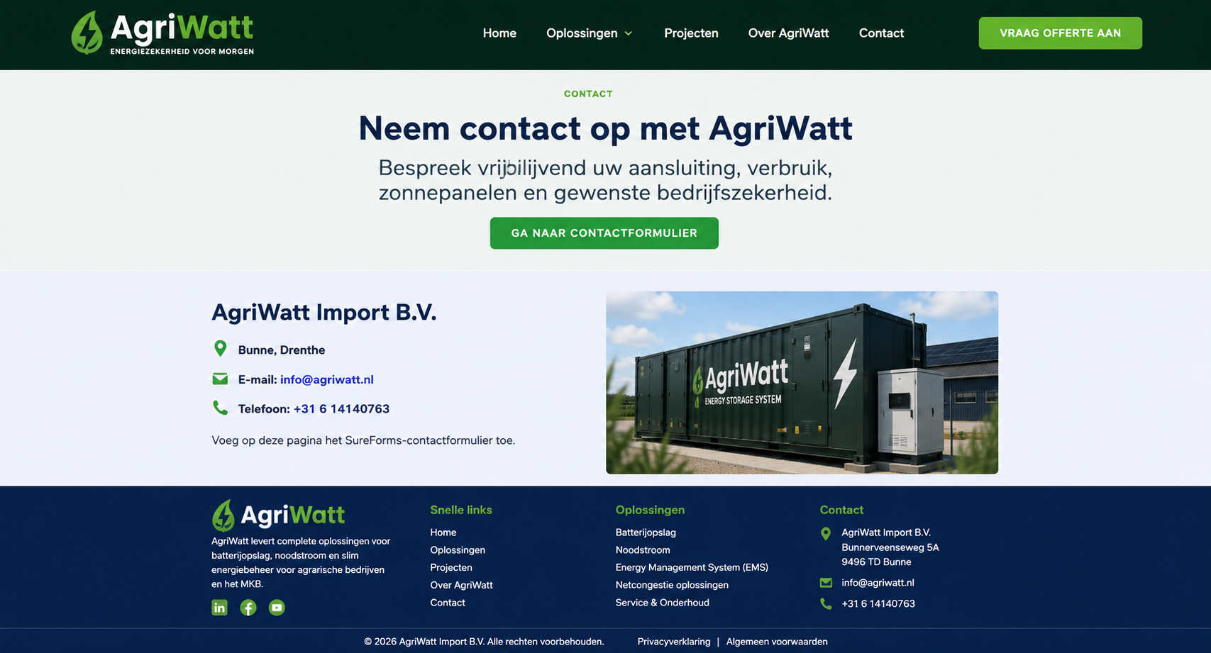 AgriWatt batterijopslag